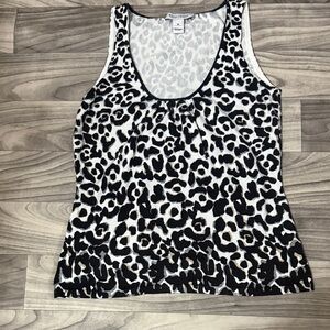 White House Black Market Leopard Print Tank Top